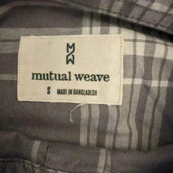 NWT Mutual Weave Grey Plaid Shirt Size Small - Picture 3 of 4